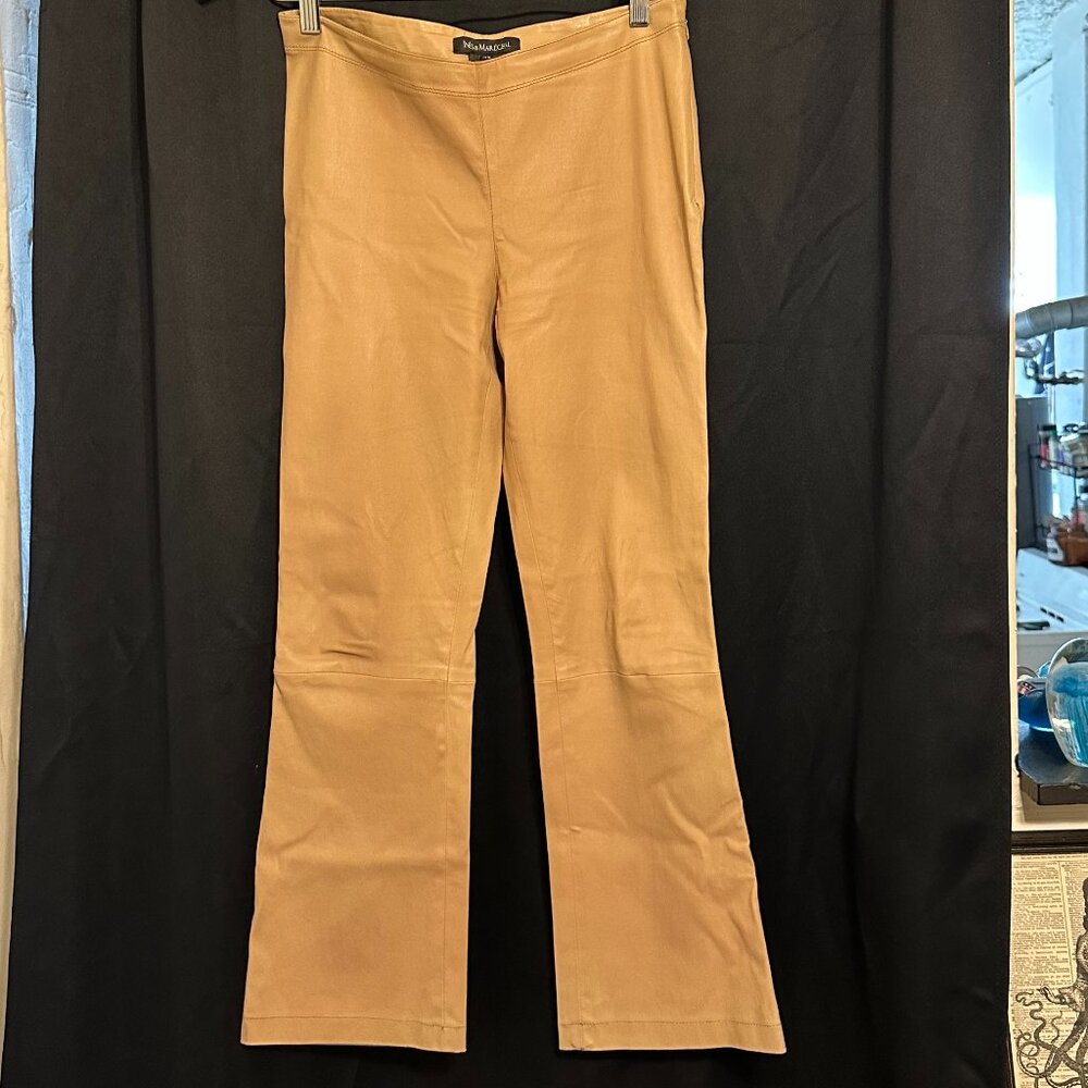 Ines & Marechal Light Tan/Neutral Leather Pants-Size 38